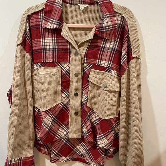 POL Colorblock Plaid Flannel Button Shirt Size Small NWOT - Picture 1 of 4